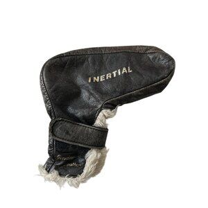 Vintage Slotline Inertial Putter Cover Black Genuine Leather Faux Fur Lining